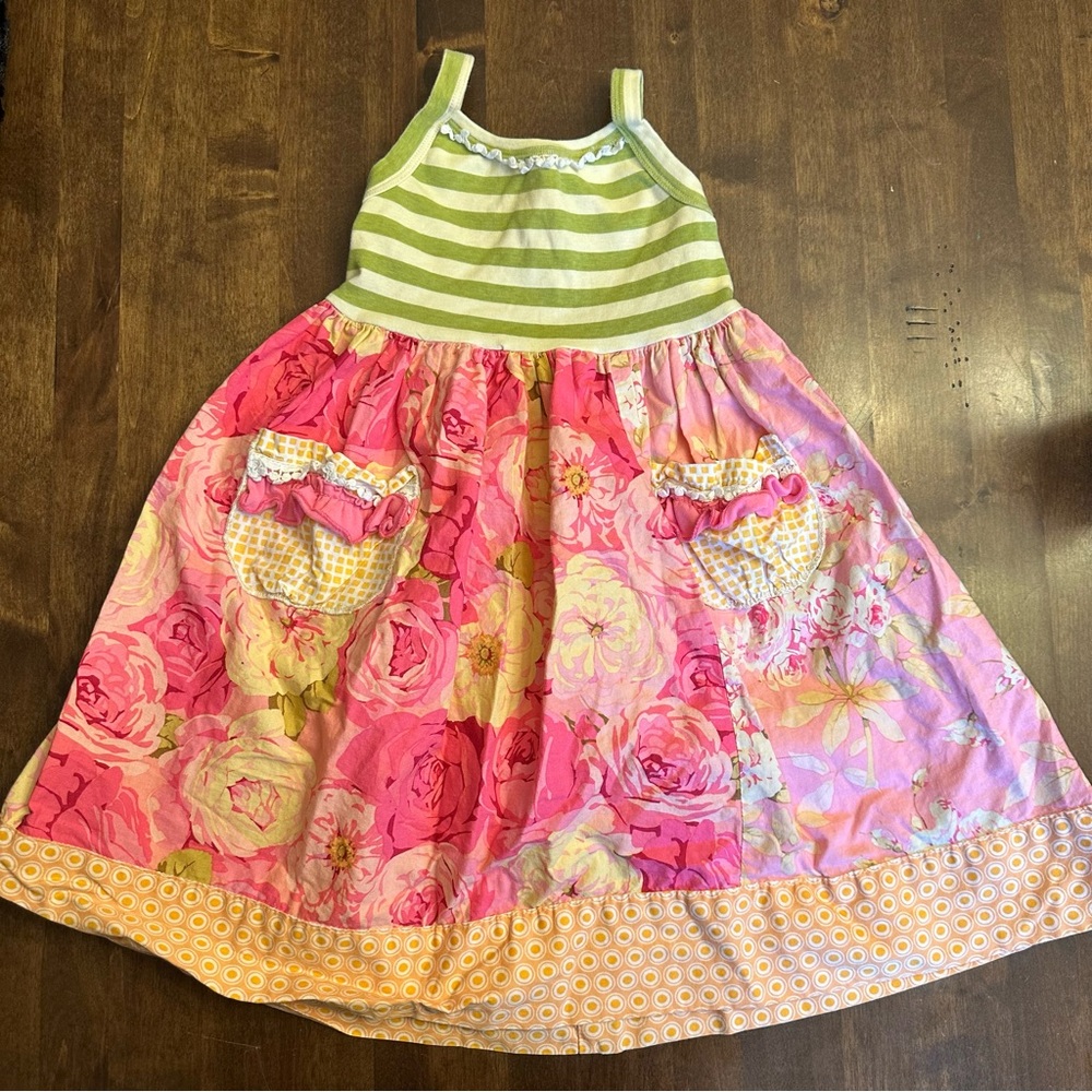Giggle Moon Dress Girls 5 Party Birthday School Church Floral Colorful 💕